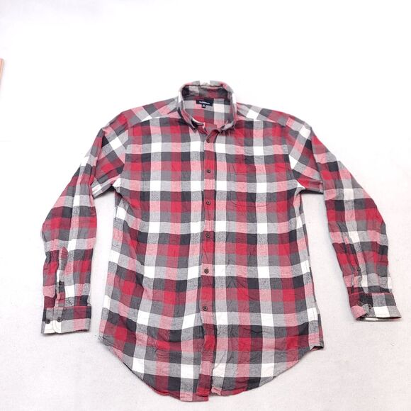 Croft & Barrow Gingham Flannel Casual Button Up Shirt Mens Size Medium M Red - Picture 2 of 10